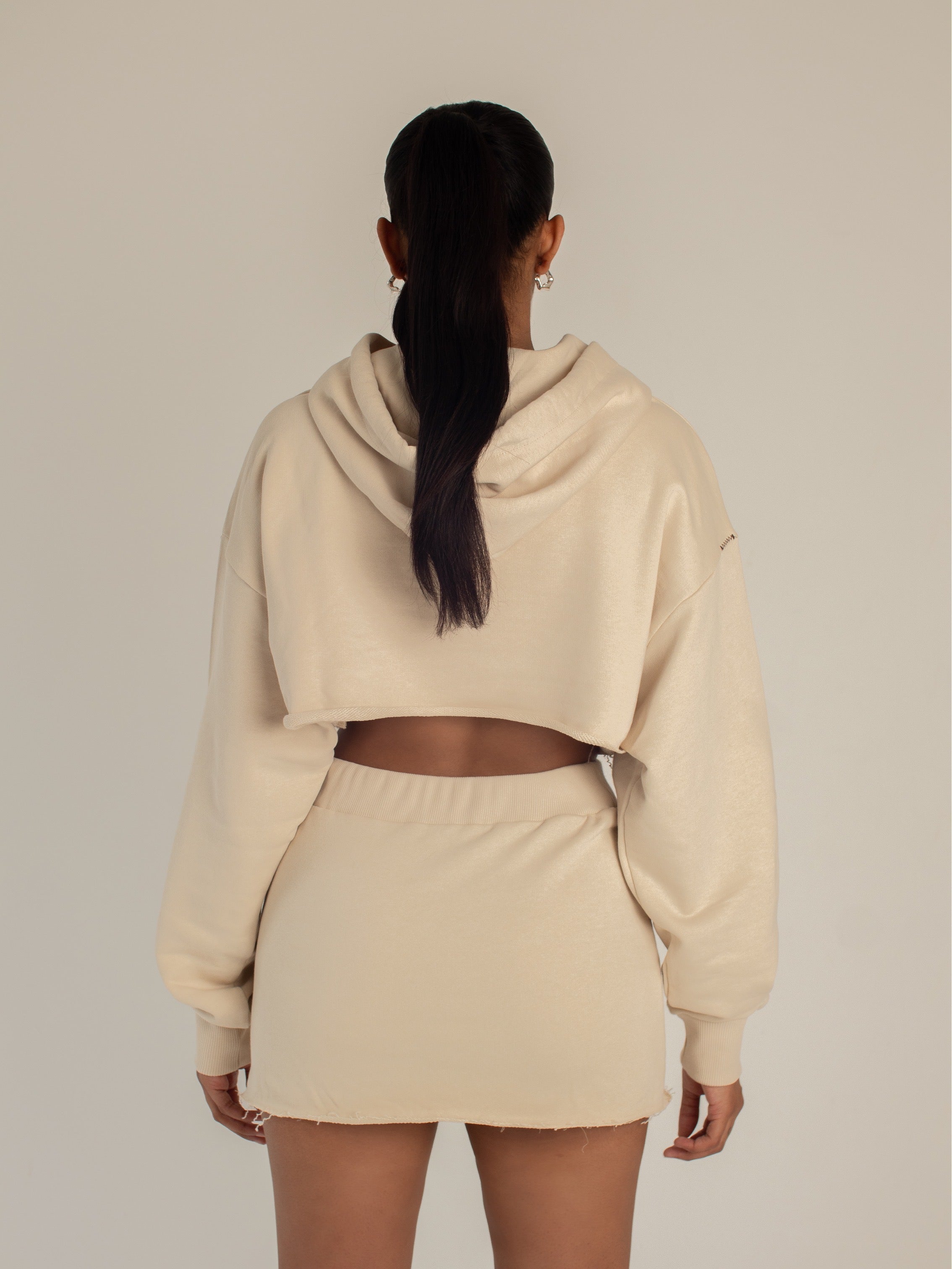 Cut front crop shops hoodie